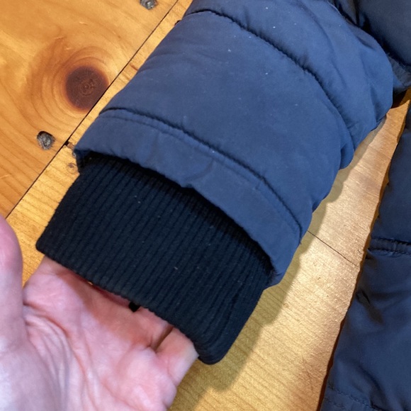 DIESEL Boys 5-6 Blue Puffer Jacket Hooded Ribbed Collar Cuffs Button & Zip - Picture 13 of 16